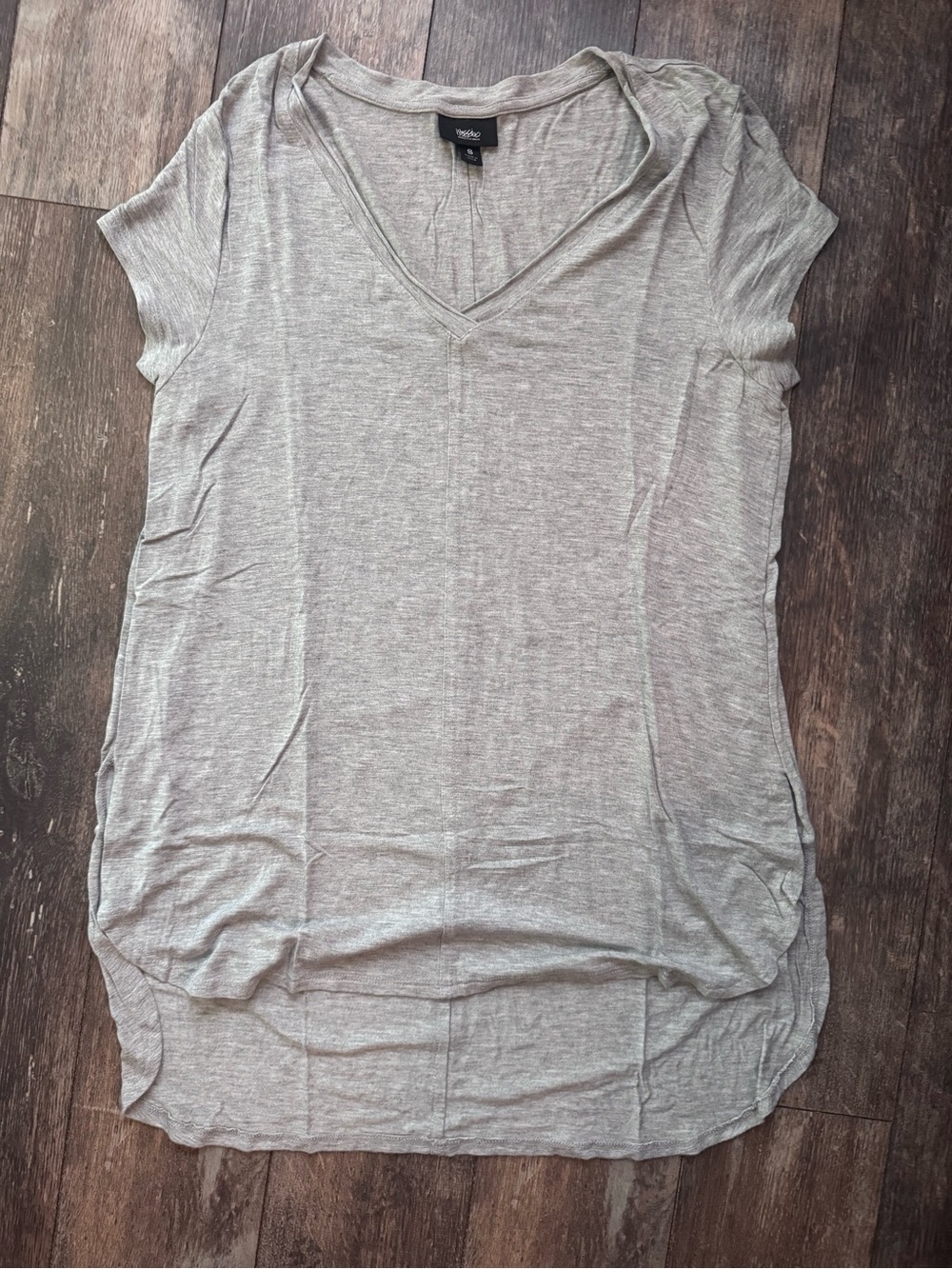 Mossimo Supply Co. Light Gray V-Neck Tunic Tee